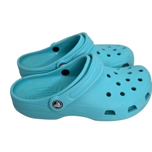 CROCS Turquoise Unisex Slip on Clogs Shoes Sandals Women's 8 - Picture 1 of 11